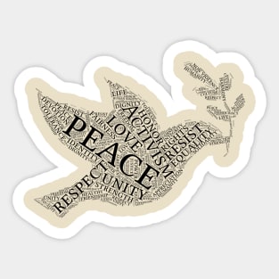 Peace Dove--Black Sticker